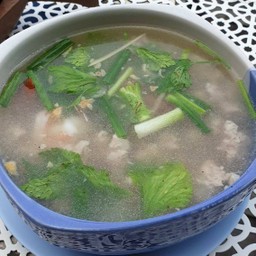 ข้าวต้มหมูสับใส่กุ้ง