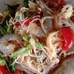 ตำขนมจีน กุ้งสด