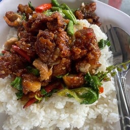 กระเพราไก่กรอบ