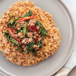 ข้าวไข่ฟู กระเพราถั่ว (ปกติ)