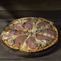 Spicy Salami and Mushroom Pizza