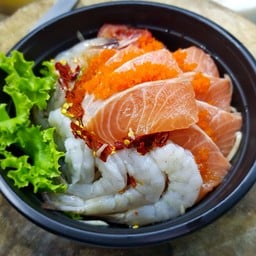 ตำแซลมอน+กุ้งสด