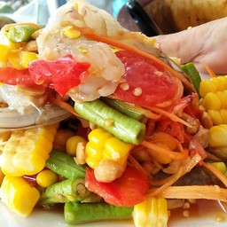 ตำข้าวโพดกุ้งสด (ปลาร้า)