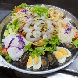 ตำถาดกุ้งสด