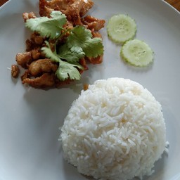 ข้าว+ผัดกระเทียม
