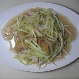 กุ๋ยไฉ่ขาวเต้าหู้ผัดกุ้ง