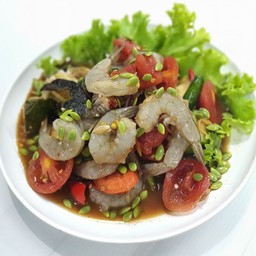 ตำเกาเหลากุ้งสด