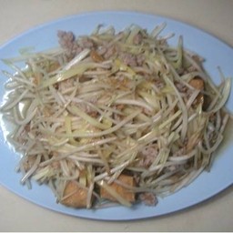 ถั่่วงอกผัดเต้าหู้หมูสับ