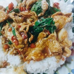 กะเพราหมูชิ้น