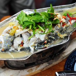 ปลากระพงนึ่งมะนาว