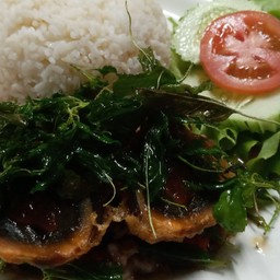 ข้าวกระเพราไข่เยี่ยวม้า