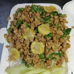 กระเพราหมูราดข้าว