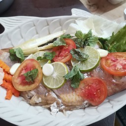 ปลาทับทิมนึ่งมะนาว