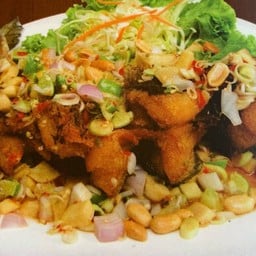 ปลาช่อนลุยสวนทอด