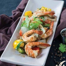 ผัดพริกไทยดำกุ้ง