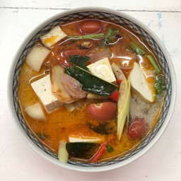 ต้มยำน้ำข้น เต้าหู้เห็ดรวม มังสวิรัติ