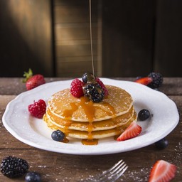 Signature Salted Caramel Pancakes