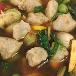 แกงป่าลูกชิ้นปลากราย