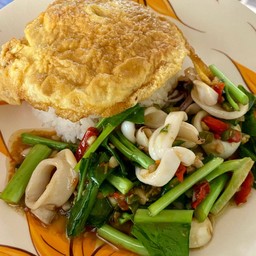 ผัดคะน้าพริกสด+ข้าว