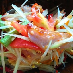 ตำปลาร้า คอหมูย่าง