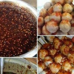 ลูกชิ้นปิ้งคุณแม่สูตรน้ำจิ้มโบราณ