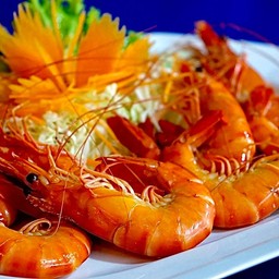 กุ้งลายเสือลวกเกลือ