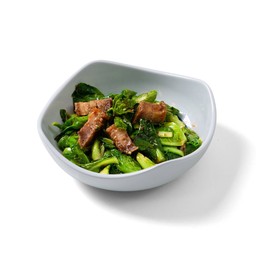 ผักแขนงพริกกะปิหมูกรอบ
