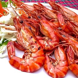 กุ้งลายเสือลวกไวน์