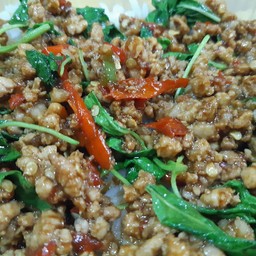 Rice Topped With Stir-fried Pork And Basil