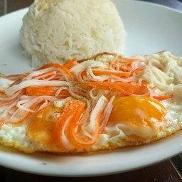 ข้าวไข่ดาวแฝดหน้าปูอัดเบนโตะ