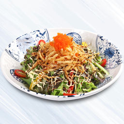 สลัดปลาเงินทอดกรอบ