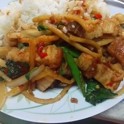 บอส-ไบรท์ อาหารตามสั่ง ถนนรถรางเก่า