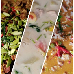 ข่าไก่+คั่วกลิ้ง+แกงกะทิเนื้อ