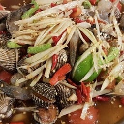 ตำปูปลาร้าทะเล กุ้งสด ครกใหญ่