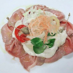 Chilled veal loin sliced with caper & tuna sauce