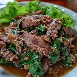 กระเพากั้งกับข้าว