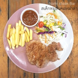 สเต็กหมูสันคอหม่าล่า