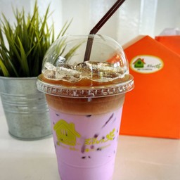 ม่วงคอฟฟี่ (เผือกนมสดท๊อปด้วยกาแฟ1ช๊อต)