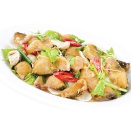 เนื้อปลาช่อนผัดคื่นช่าย