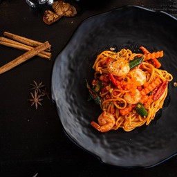 สปาเเก็ตตี้ผัดมันกุ้ง