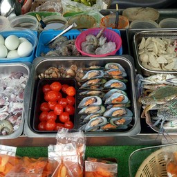 ยำมะม่วงข้าวโพด3ไข่..ไข่เค็ม..ไข่แดงเค็ม..ไข่เยี่ยวม้า