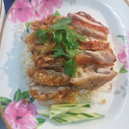 ข้าวมันไก่ทอด+ไก่ย่าง