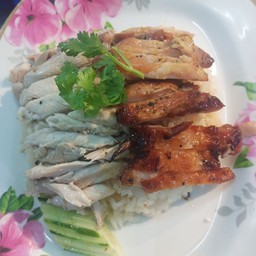 ข้าวมันไก่ต้ม+ไก่ย่าง