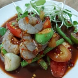 ตำเกาเหลากุ้งสด
