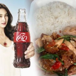 [อร่อยซ่ากับโค้ก]ข้าวราดกระเพราไก่แซ่บ+โค้ก