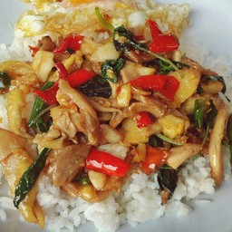 ผัดกะเพราไก่ราดข้าว