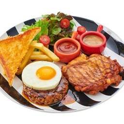 K ฮัมเบิร์กไก่ + สไปซี่ชิกเก้น