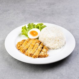 ข้าวหน้าไก่ชุบแป้งทอด