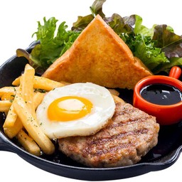 สเต็กฮัมเบิร์กไก่เทอริยากิ