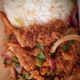 ข้าวยำไก่แชบทอด2กล่อง